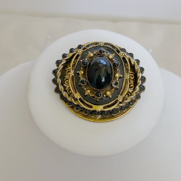 Original by Robert Jewelry Original By Robert Black Glass Cabochon Broochpendant Read